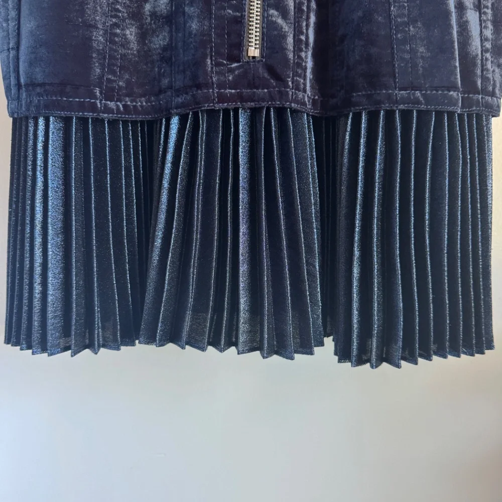 NWT - Size 10 Philip Lim Velvet Zipper Dress With Pleated Hem - Picture 3 of 7